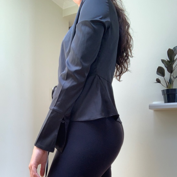 Satin tie-front blouse - Picture 4 of 8